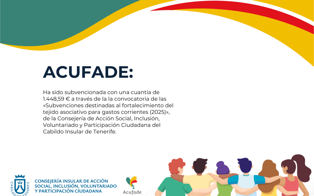 Recibida subvención a través de la Consejería de Acción Social, Inclusión, Voluntariado y Participación Ciudadana del Cabildo Insular de Tenerife